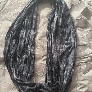 New York & Company Black and Gray Velvet Scarf
